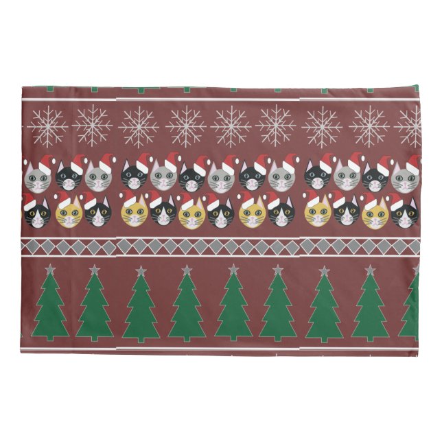 Cats Christmas  Pillowcase (Back)