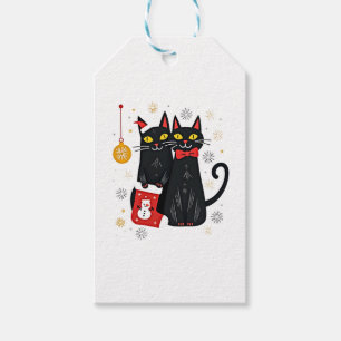 Cats Christmas Retro 50s 60s Xmas (2) Gift Tags