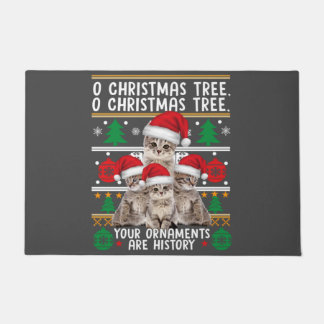 Cats Christmas Shirt Funny Ornaments Pajama Family Doormat