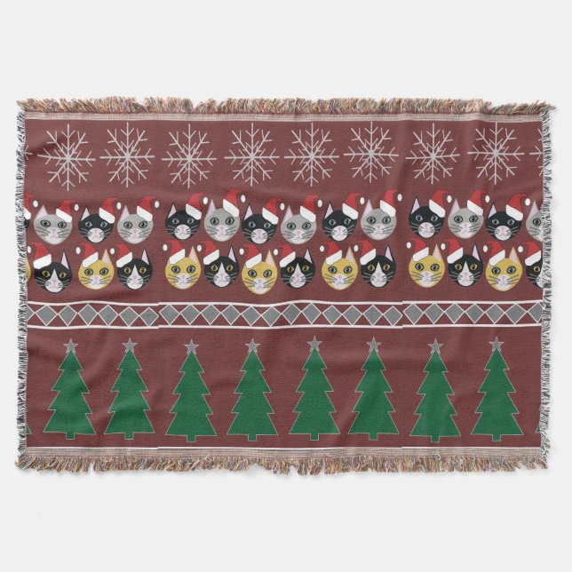 Cats Christmas  Throw Blanket (Front)