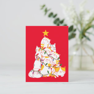 Cats Christmas Tree Funny Cats Christmas  Postcard