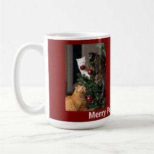 Cats Christmas Tree, Image Names Text, Customize,  Coffee Mug