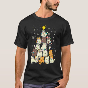 Cats Christmas Tree Kitten Boys Girls Man Xmas Ca T-Shirt