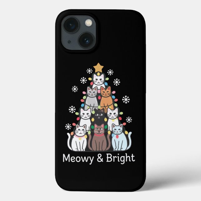 Cats Christmas Tree Meowy Bright Cute Xmas  Case-Mate iPhone Case (Back)