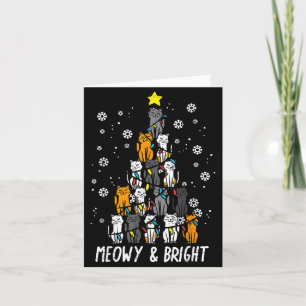 Cats Christmas Tree Meowy Bright Cute Xmas Girls K Card