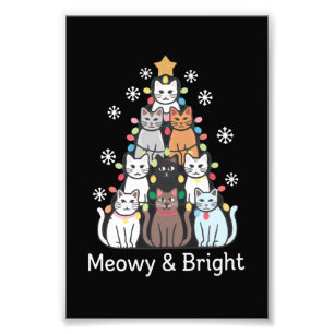 Cats Christmas Tree Meowy Bright Cute Xmas  Photo Print
