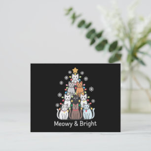 Cats Christmas Tree Meowy Bright Cute Xmas  Postcard