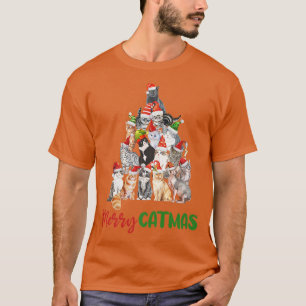 Cats Christmas Tree Santa Kitties Lover Owner Wint T-Shirt