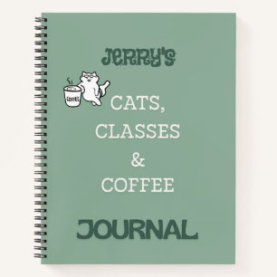 Cats, Classes & Coffee Teacher Personalized Notebook