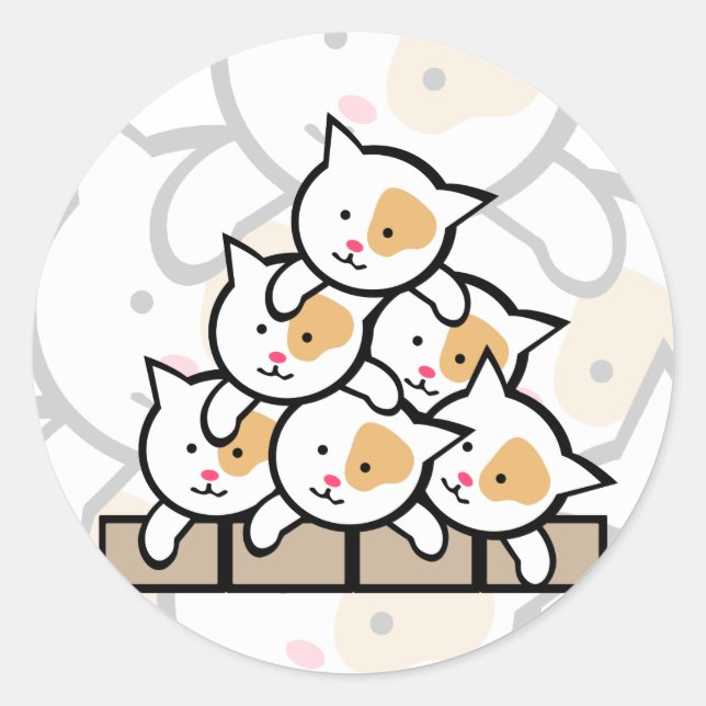 Cats Classic Round Sticker (Front)