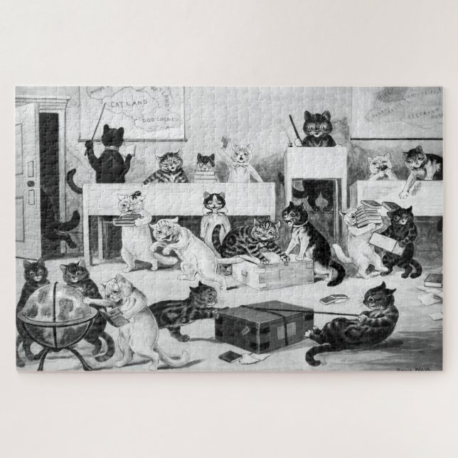 Cats Classroom Discipline, Louis Wain Jigsaw Puzzle (Horizontal)