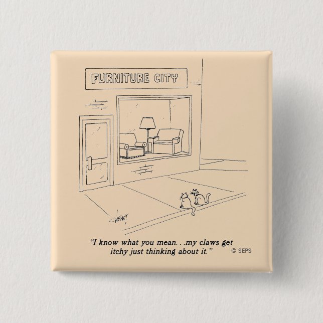 Cats Clawing Furniture 15 Cm Square Badge (Front)