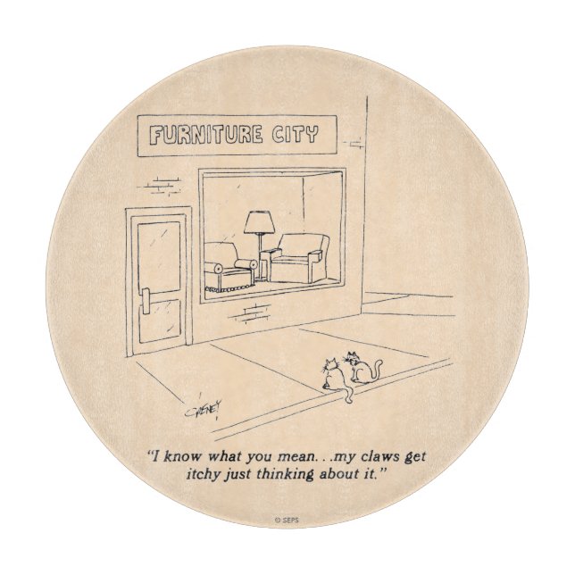 Cats Clawing Furniture Cutting Board (Front)
