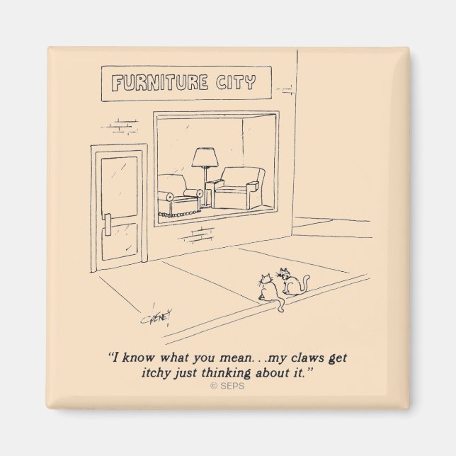 Cats Clawing Furniture Magnet (Front)