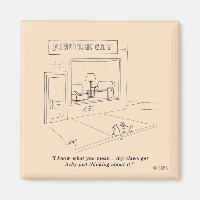 Cats Clawing Furniture Magnet (Front)