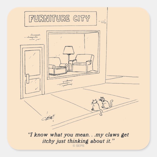 Cats Clawing Furniture Square Sticker (Front)