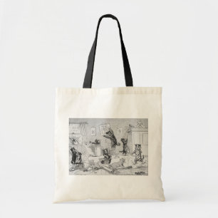 Cats Cleaning in Spring, Louis Wain Tote Bag