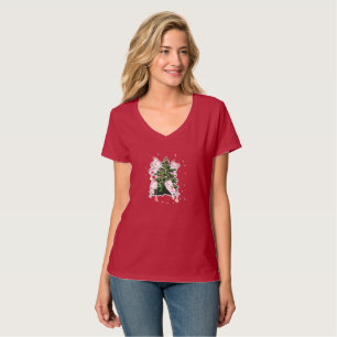 cats climbing and decorating a Christmas tree  T-Shirt