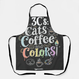 Cats Coffee and Colours Apron