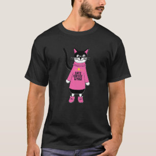 Cats Coffee and Yoga Cute Cat for Women Girls T-Shirt