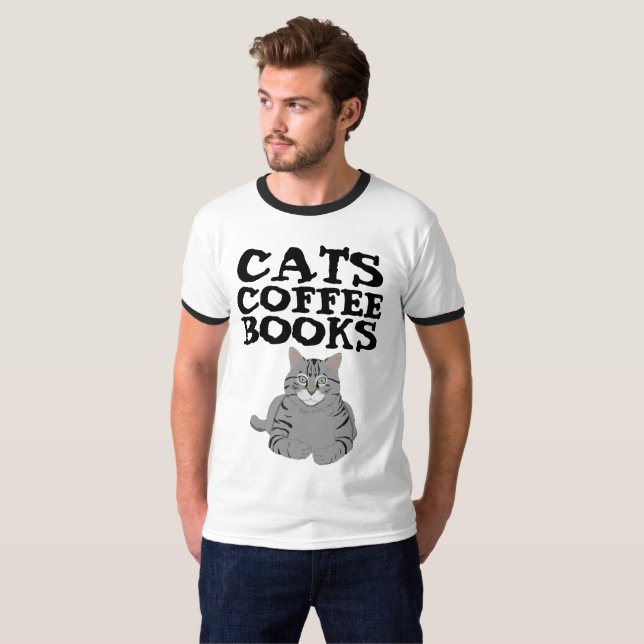 CATS COFFEE BOOKS T-shirts (Front Full)