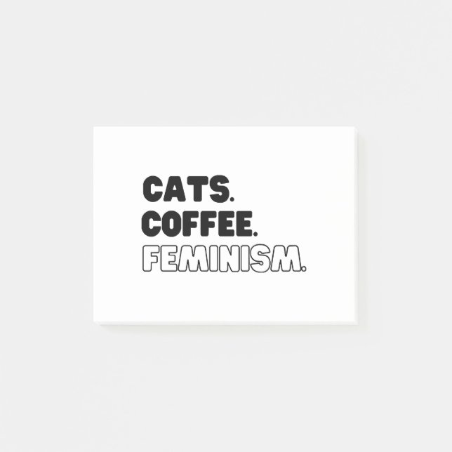 Cats Coffee Feminism Post-it Notes (Front)