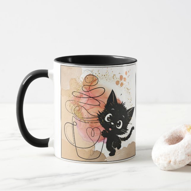 Cats & Coffee...my Furrrvorite! :)  Cute, Funny Mug (With Donut)