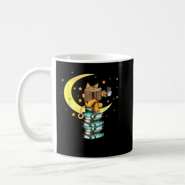 Cats Coffee Reading Kat Books Read Stubenter Kitte Mug (Left)