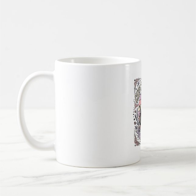 Cats Coffee Repeat Cat Tea Leaves Coffee Fortune R Mug (Left)