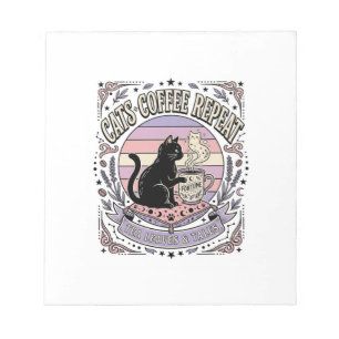 Cats Coffee Repeat Cat Tea Leaves Coffee Fortune R Notepad