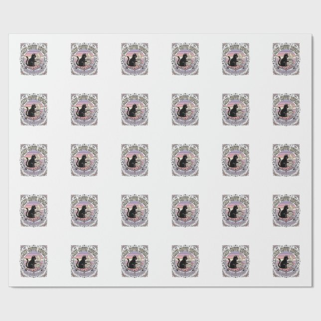 Cats Coffee Repeat Cat Tea Leaves Coffee Fortune R Wrapping Paper (Flat)