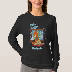 Cats Coffee Weekend Funny Sayings Graphic T-Shirt