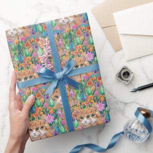  Cats Colourful  Happy birthday  Wrapping Paper