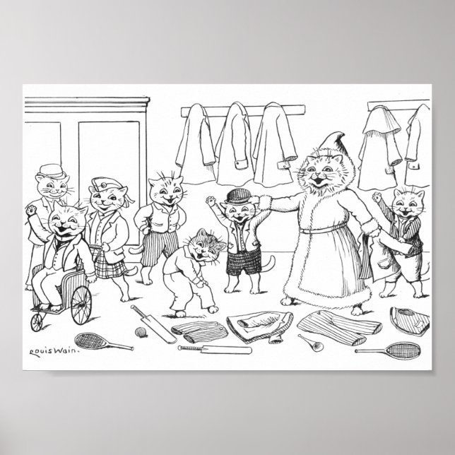 Cats (Colouring  Picture), Louis Wain Poster (Front)