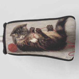 Cat's Cradle, A Cat Playing Ball of Yarn Golf Head Cover