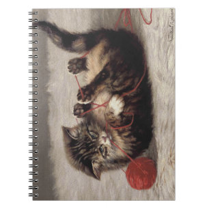 Cat's Cradle, A Cat Playing Ball of Yarn Notebook