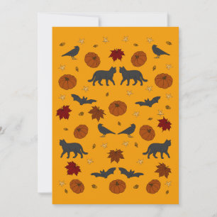Cats, Crows, and Bats Halloween  Invitation