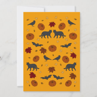Cats, Crows, and Bats Halloween Invitation