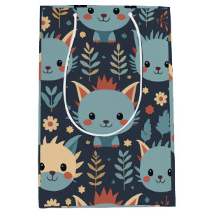 cats cute cartoon pattern medium gift bag