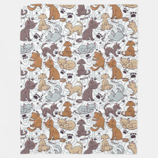 Cats Daily Life Fleece Blanket