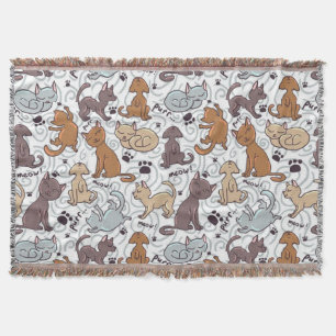 Cats Daily Life Throw Blanket