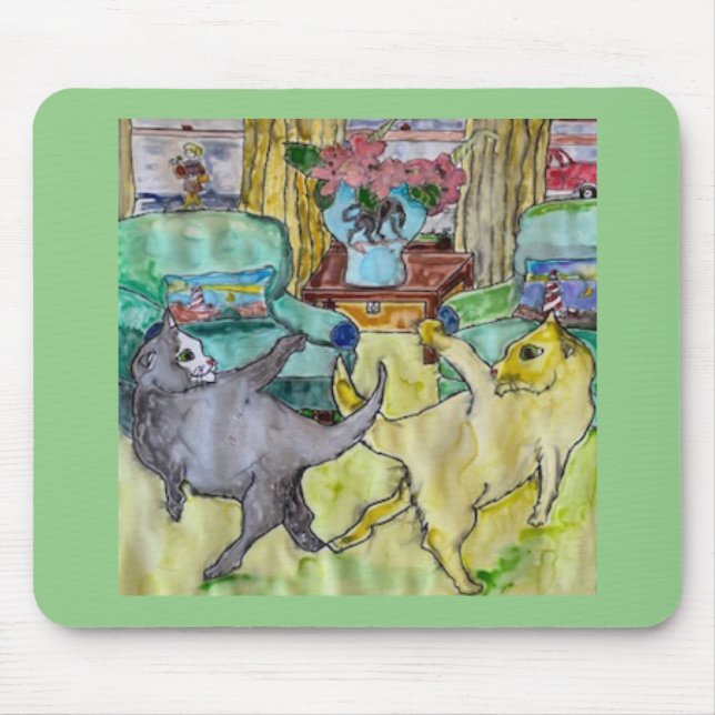 Cats 🐈 Dance Mouse Pad (Front)