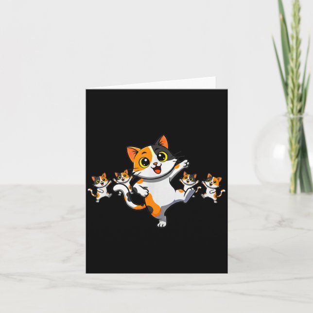 Cats Dancing Funny Cat Lover For Women Kitty Graph Card (Front)