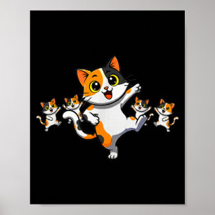 Cats Dancing Funny Cat Lover For Women Kitty Graph Poster