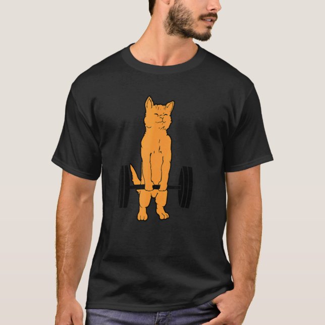 Cats Deadlift Powerlifting T-Shirt (Front)