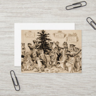 Cats Decorating Christmas Tree by Louis Wain Business Card