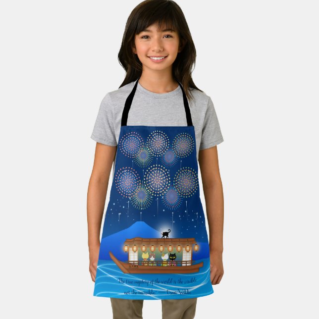 Cats Delighting in Fireworks Aboard a Houseboat Apron (Insitu)