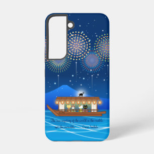 Cats Delighting in Fireworks Aboard Samsung Galaxy Case