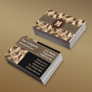 Cats Desert Camouflage Horizontal Business Card