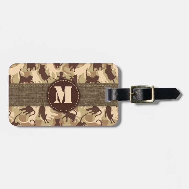 Cats Desert Camouflage Luggage Tag (Front Horizontal)